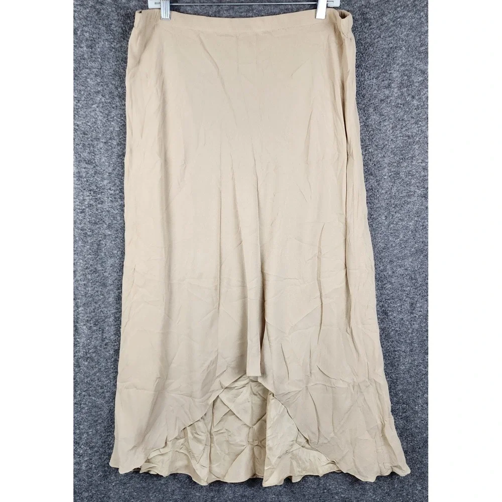 Adrianna Papell Skirt Suit Women 16W Gold Silk Embroidered Beaded 2 Piece Set